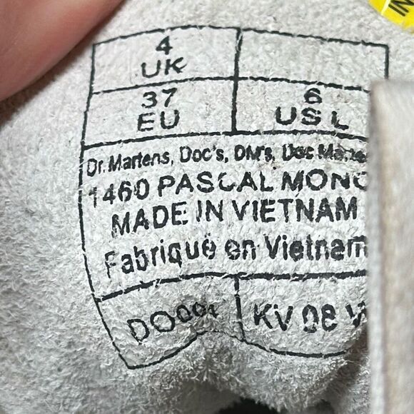 Dr Martens 1460 Pascal Mono White Combat Boots Leather size 6 - Picture 12 of 13